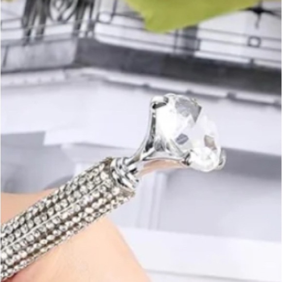 Elegant 6” Silver Crystal Pen NEW Large diamond crystal exquisite in gift-box - Picture 9 of 16